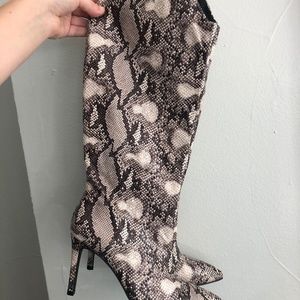 Snakeskin Heeled Boots